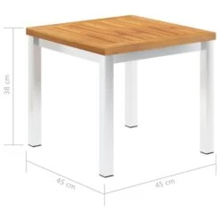 VidaXL Tuinbijzettafel 45x45x38 Cm Massief Acaciahout Roestvrij Staal -Tuinmeubels Winkel 17c315b526f64d07aad8eaafebdf5949