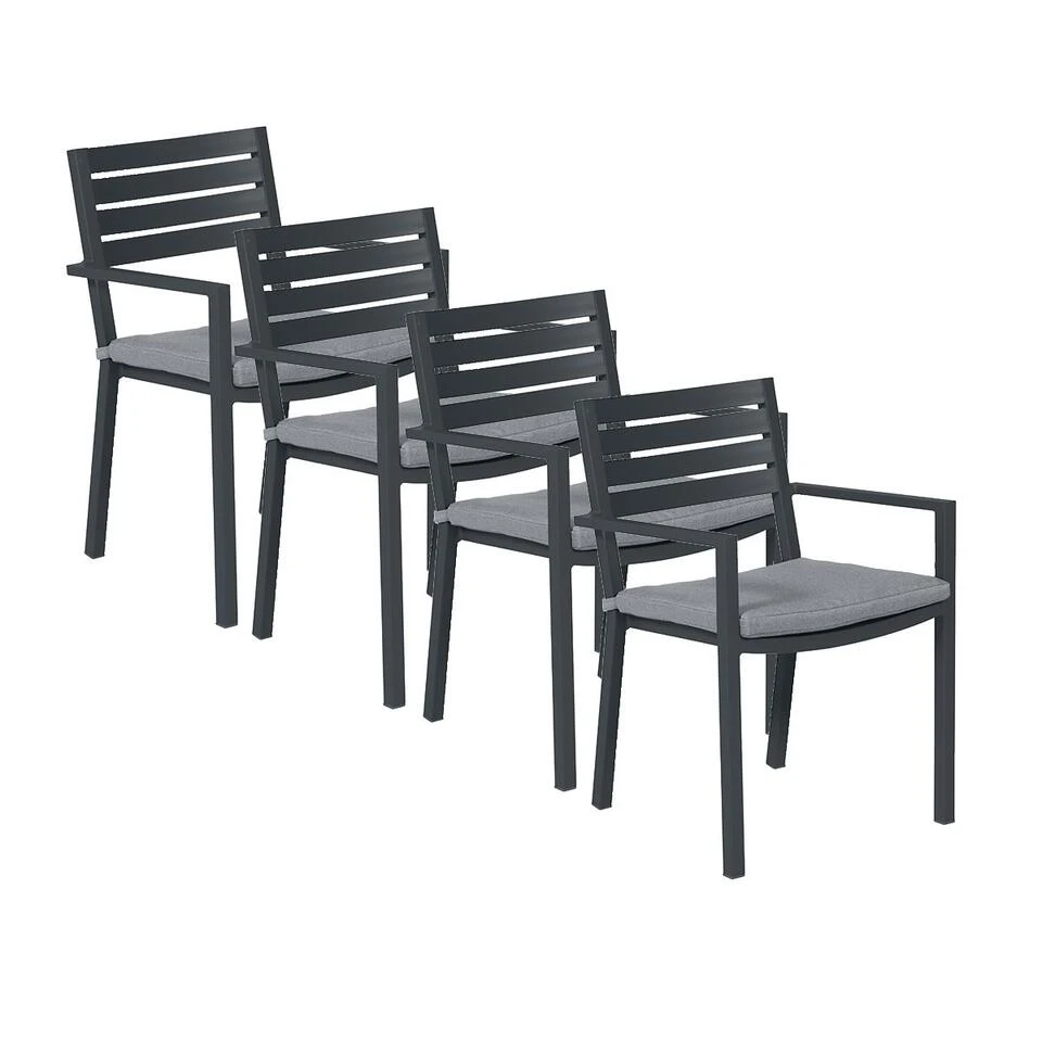 Garden Impressions Amarillo Tuinstoel Donker Grijs - 4 Stuks 3 Garden Impressions Amarillo Tuinstoel Donker Grijs - 4 Stuks