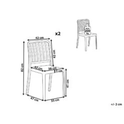 Beliani Tuinstoel SERSALE - Wit Synthetisch Materiaal 8 Beliani Tuinstoel SERSALE - Wit Synthetisch Materiaal -Tuinmeubels Winkel 2069edf8524d4b52926771692ba20a16 1