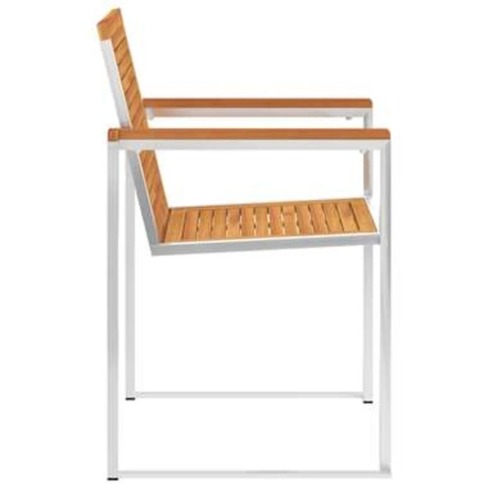 VidaXL Tuinstoelen 2 St Massief Acaciahout En Roestvrij Staal 6 VidaXL Tuinstoelen 2 St Massief Acaciahout En Roestvrij Staal - Afbeelding 4