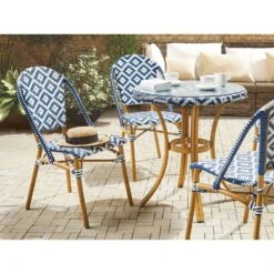 Beliani Tuintafel RIFREDDO - Blauw Pe Rotan 9 Beliani Tuintafel RIFREDDO - Blauw Pe Rotan -Tuinmeubels Winkel 226b19b2520b4e91a8a3b13a571a166f