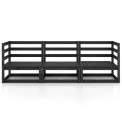VidaXL Tuinbank 3-zits Massief Grenenhout Zwart -Tuinmeubels Winkel 2655acd44e8c4c439b68eaa42eaf3fe8