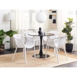 Beliani Eetkamerstoel NAPOLI - Wit Synthetisch Materiaal 8 Beliani Eetkamerstoel NAPOLI - Wit Synthetisch Materiaal -Tuinmeubels Winkel 279de2b4adf94ef39620d4944131b2fb