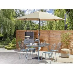 Beliani Tuintafel CALVI - Blauw Staal -Tuinmeubels Winkel 27ee1fe0c4654b6298ec56ea4b2444a2