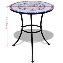 VidaXL Bistrotafel 60 Cm Mozaïek Blauw En Wit -Tuinmeubels Winkel 2b27375a22b44249bf38ba86d806060b