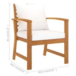 VidaXL Tuinstoelen 2 St Met Crèmekleurig Kussen Massief Acaciahout -Tuinmeubels Winkel 2c6ca13c4589471eb719fef30fa4995f
