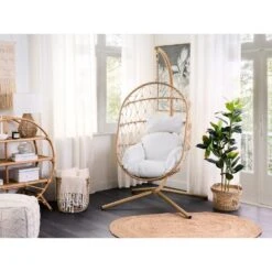 Beliani Hangstoel ADRIA - Beige Polyester -Tuinmeubels Winkel 33f7b3053bef41bd93efbae84d9cf149