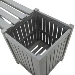 VidaXL Tuinbank Met 2 Plantenbakken 150 Cm Massief Acaciahout Grijs -Tuinmeubels Winkel 36964584607f4916a94c82b7d5b1a1ff