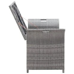 VidaXL Opbergbankje Met Kussen 138 Cm Poly Rattan Grijs -Tuinmeubels Winkel 3b68ad9b5a784d6a93cdebf97f2ca5bb