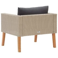 VidaXL Tuinbank Eenzits Met Kussens Poly Rattan Beige -Tuinmeubels Winkel 4022a62b7ffe42fb84350a903c999111