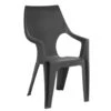 Keter - Stapelstoel Dante Hoge Rug - Donkergrijs - 89x57x57 Cm -Tuinmeubels Winkel 50100437
