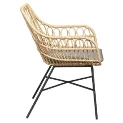 Le Sud Loungestoel Grimaud - Zwart/naturel - 82x70x67 Cm -Tuinmeubels Winkel 50105173 8000