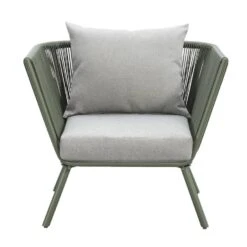 Loungestoel Almeria - Olijfgroen - 75x89x75 Cm -Tuinmeubels Winkel 50105177 0100