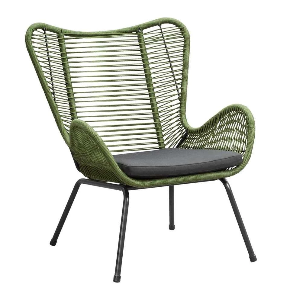 Loungefauteuil Monaco - Groen - Incl. Kussen 3 Loungefauteuil Monaco - Groen - Incl. Kussen