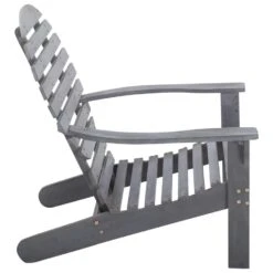 VidaXL Stoel Adirondack Massief Acaciahout Grijs -Tuinmeubels Winkel 50c2edec29a14383aab360da3727aef9