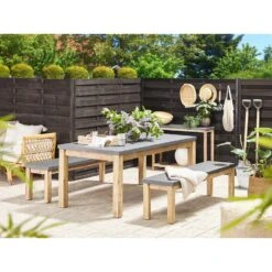 Beliani Tuinbank OSTUNI - Grijs Vezelcement -Tuinmeubels Winkel 642625f283904bcc884e295789e0cc44