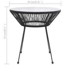 VidaXL Tuintafel Ø70x74 Cm Rattan En Glas Zwart 9 VidaXL Tuintafel Ø70x74 Cm Rattan En Glas Zwart -Tuinmeubels Winkel 669504511baa4a6cab756c11daf59fbe