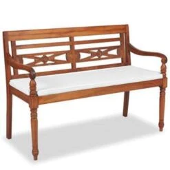 VidaXL Bank Batavia Met Kussens 120 Cm Teakhout 9 VidaXL Bank Batavia Met Kussens 120 Cm Teakhout -Tuinmeubels Winkel 67a5841de433493dbe5714b411c334ad