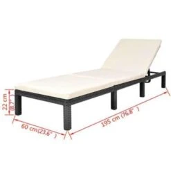VidaXL Ligbed Met Kussen Poly Rattan Zwart -Tuinmeubels Winkel 6b3ff5ad18b74c7cae76316a371cc22a