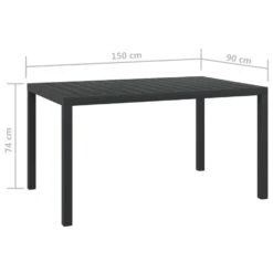 VidaXL Tuintafel 150x90x74 Cm Aluminium En HKC Zwart -Tuinmeubels Winkel 6d519836cbb144ed883b426a9611b520
