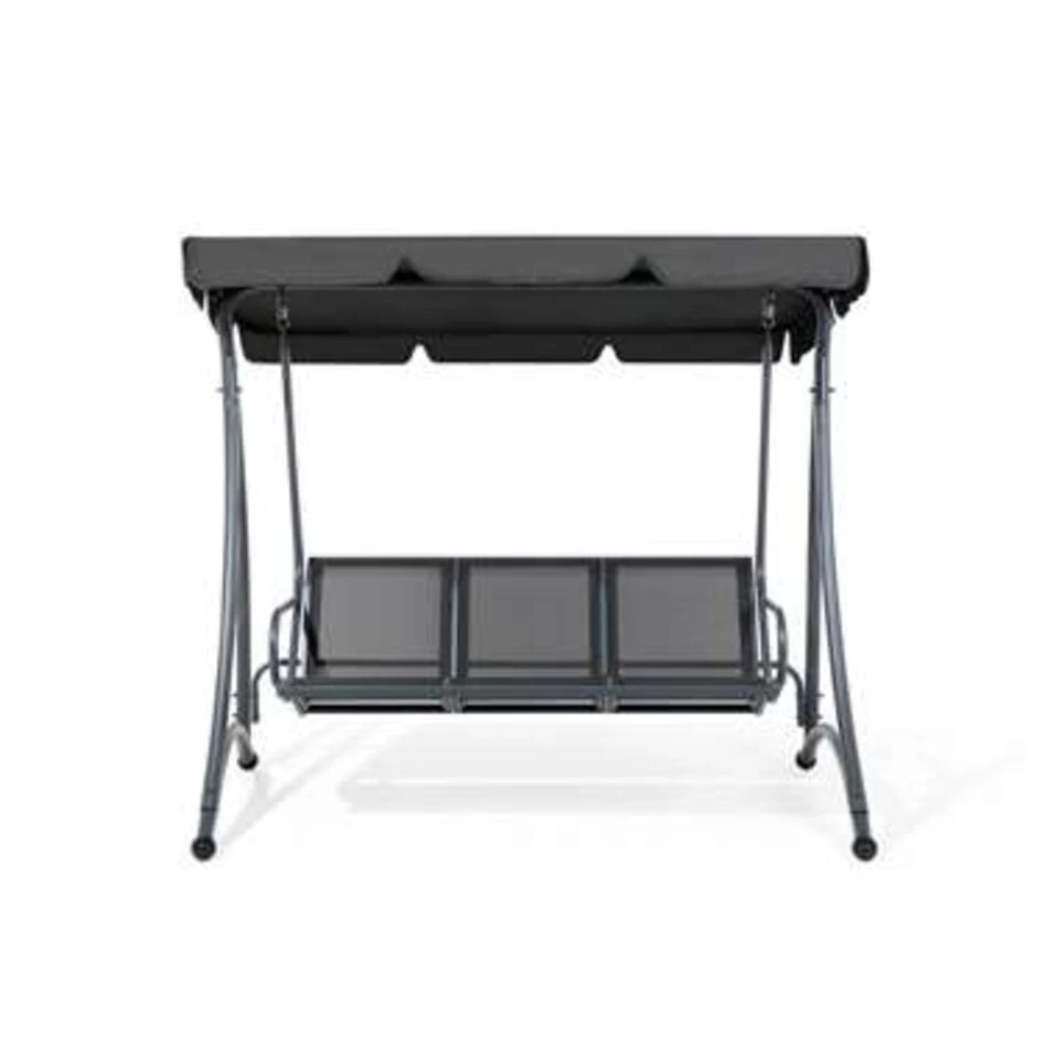 Beliani Schommelbank BOGART - Zwart Mesh 5 Beliani Schommelbank BOGART - Zwart Mesh - Afbeelding 3