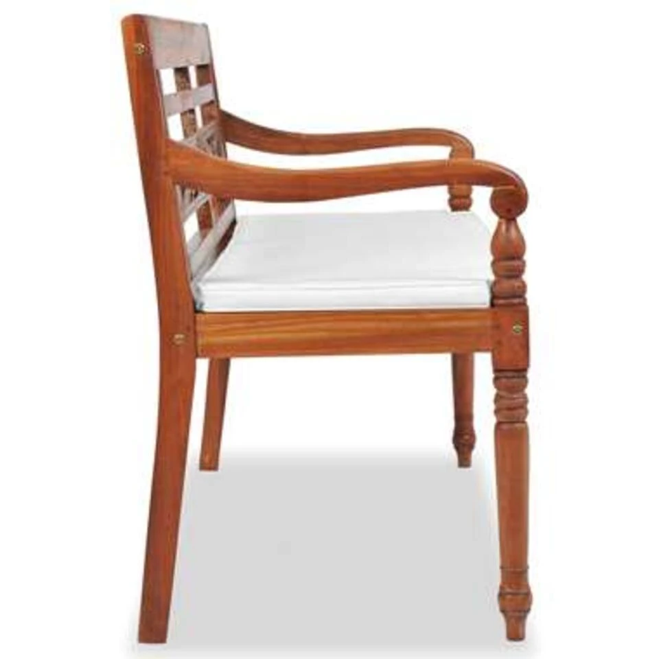 VidaXL Bank Batavia Met Kussens 120 Cm Teakhout 4 VidaXL Bank Batavia Met Kussens 120 Cm Teakhout - Afbeelding 2