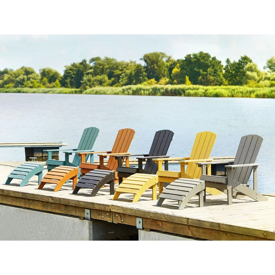 Beliani Voetenbankje ADIRONDACK - Lichte Houtkleur Kunsthout 4 Beliani Voetenbankje ADIRONDACK - Lichte Houtkleur Kunsthout - Afbeelding 2