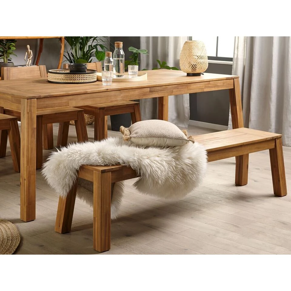 Beliani Tuinbank LIVORNO - Lichte Houtkleur Acaciahout 5 Beliani Tuinbank LIVORNO - Lichte Houtkleur Acaciahout - Afbeelding 3