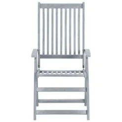 VidaXL Tuinstoelen 2 St Verstelbaar Massief Acaciahout Grijs -Tuinmeubels Winkel 74672dc1b00d4da6bbfccdd712eb0f00