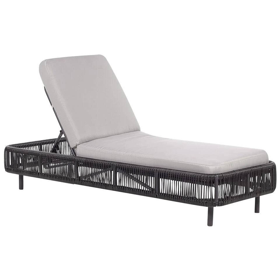 Beliani Tuinligstoel OSINI - Grijs Pe Rotan 6 Beliani Tuinligstoel OSINI - Grijs Pe Rotan - Afbeelding 4