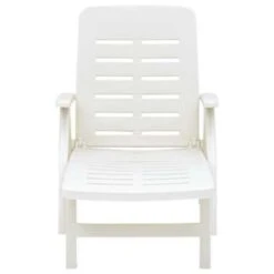 VidaXL Ligbed Inklapbaar Kunststof Wit -Tuinmeubels Winkel 78a99a11de0445dcb982d5137c4fc798