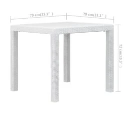 VidaXL Tuintafel 79x79x72 Cm Rattan-look Kunststof Wit 9 VidaXL Tuintafel 79x79x72 Cm Rattan-look Kunststof Wit -Tuinmeubels Winkel 7a5d7a52ee144d1fad9969dfb109717e