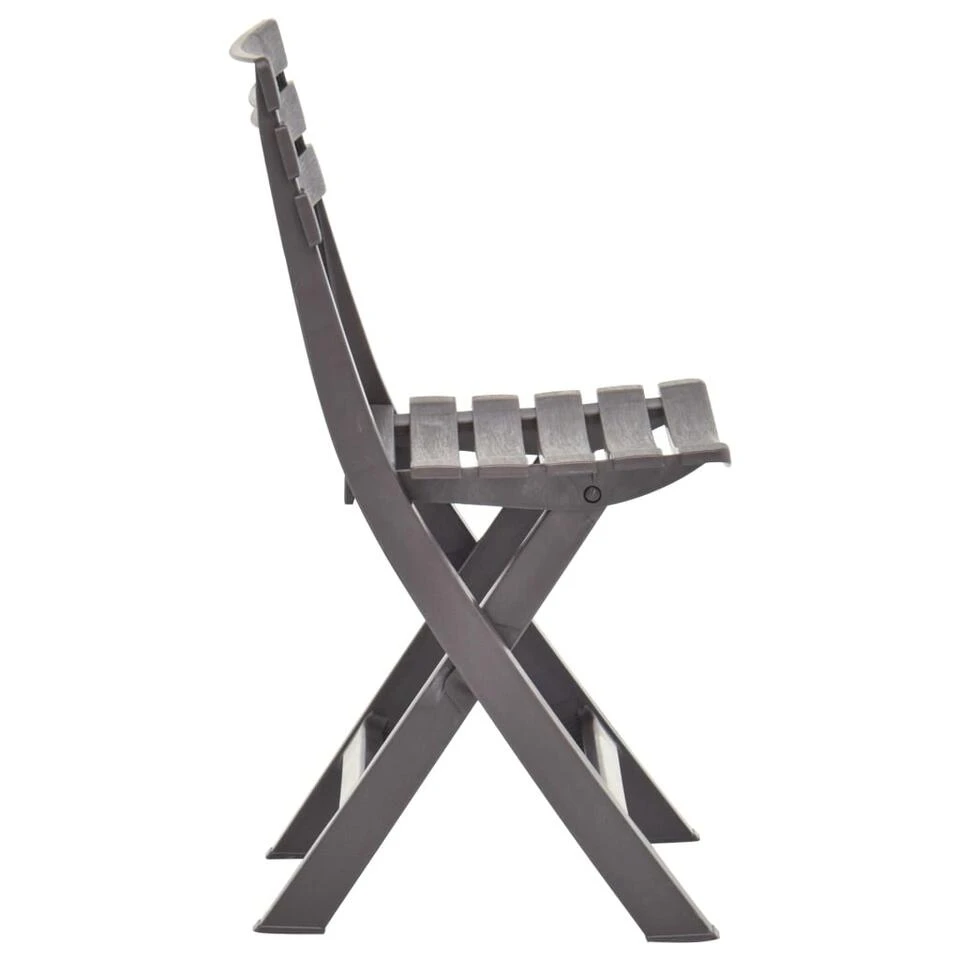 VidaXL Tuinstoelen Inklapbaar 2 St Kunststof Mokka 5 VidaXL Tuinstoelen Inklapbaar 2 St Kunststof Mokka - Afbeelding 3