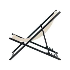 Beliani Tuinligstoel LOCRI II - Beige Synthetisch Materiaal, Aluminium -Tuinmeubels Winkel 912a2eb1f3ed41a1b017443969f3bbd9