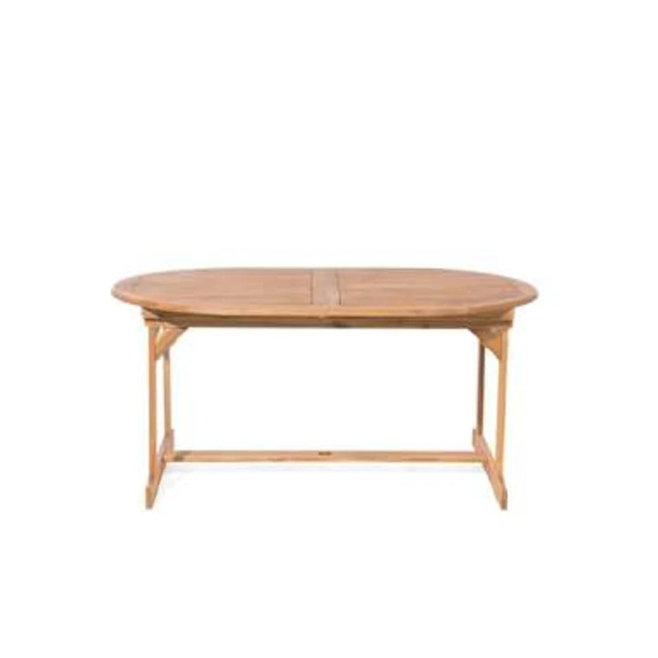 Beliani Verlengbare Tafel MAUI - Lichte Houtkleur Acaciahout 4 Beliani Verlengbare Tafel MAUI - Lichte Houtkleur Acaciahout - Afbeelding 2
