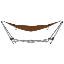 VidaXL Hangmat Met Inklapbare Standaard Bruin -Tuinmeubels Winkel 97d6e4e37aac484894b6fe45e18e7ccb