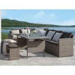 Beliani Tuintafel VITERBO - Grijs Pe Rotan 9 Beliani Tuintafel VITERBO - Grijs Pe Rotan -Tuinmeubels Winkel 9d9906ffcf8c47869b6336d41acac0c3