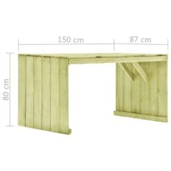 VidaXL Tuintafel 150x87x80 Cm Geïmpregneerd Grenenhout -Tuinmeubels Winkel 9e3ee9fb64454228940c84d704145926