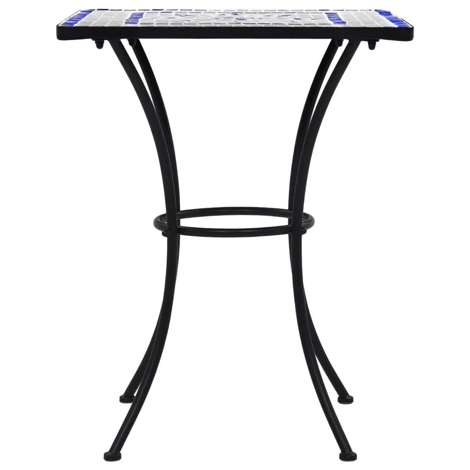 VidaXL Bistrotafel Mozaïek 60 Cm Keramiek Blauw En Wit 4 VidaXL Bistrotafel Mozaïek 60 Cm Keramiek Blauw En Wit - Afbeelding 2