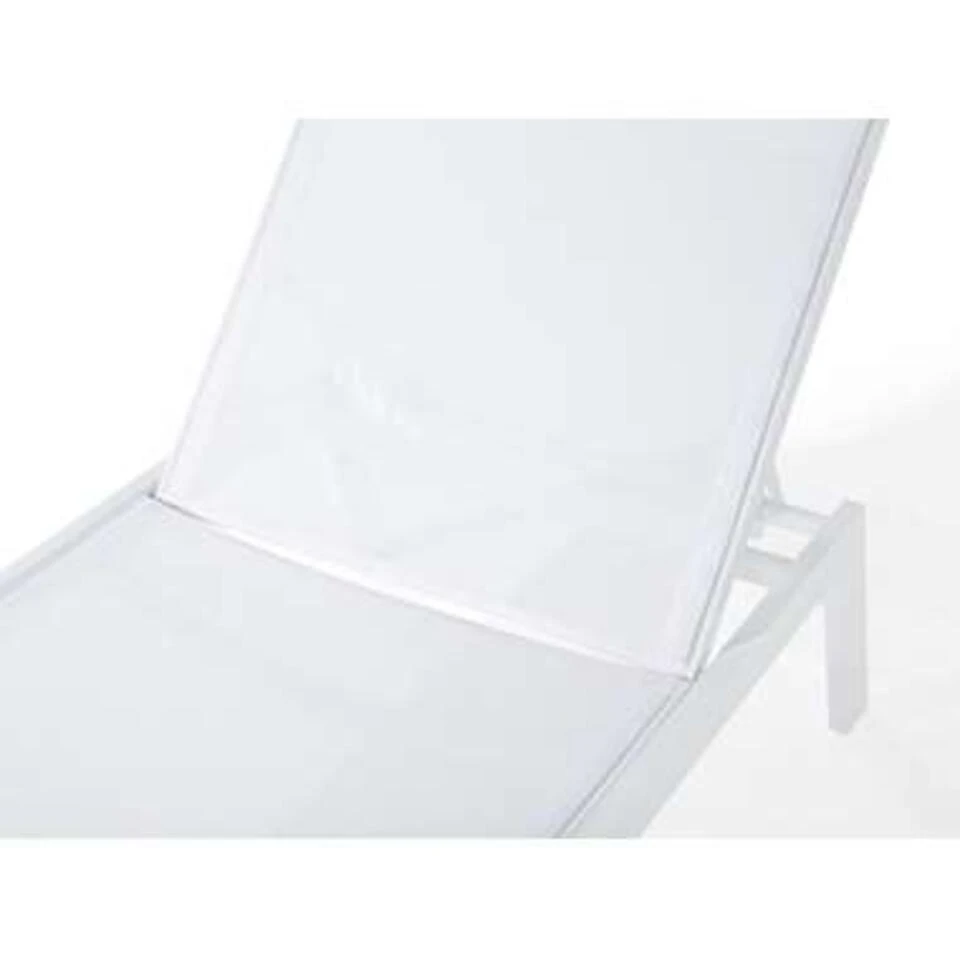 Beliani Tuinligstoel CATANIA - Wit Aluminium, Textiel 6 Beliani Tuinligstoel CATANIA - Wit Aluminium, Textiel - Afbeelding 4