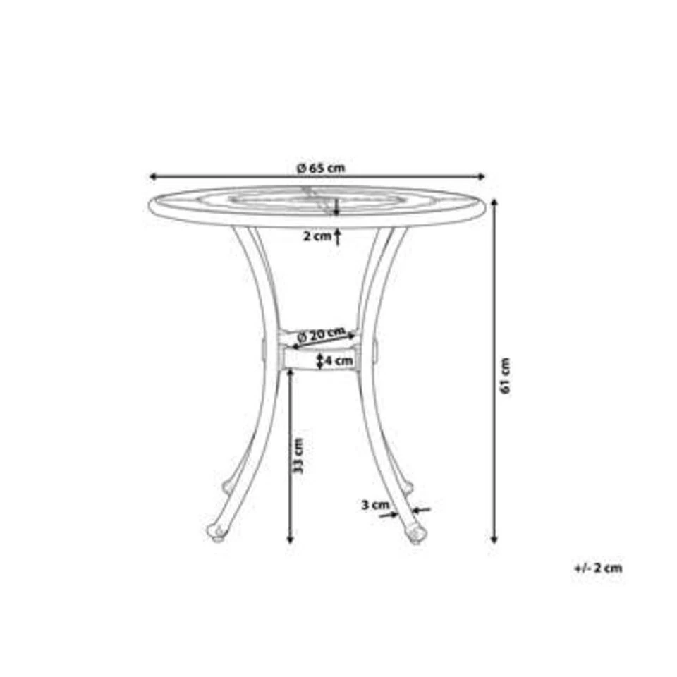 Beliani Tuintafel BOVINO - Bruin Aluminium 4 Beliani Tuintafel BOVINO - Bruin Aluminium - Afbeelding 2