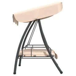 VidaXL Schommelbank Voor Buiten Met Luifel Zandwit -Tuinmeubels Winkel ab99bb59917e40c88f4be2ad366ebeee