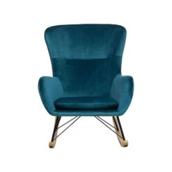 Beliani Schommelstoel ELLAN - Blauw Fluweel -Tuinmeubels Winkel af000819e85548119cc015a01aa9732e