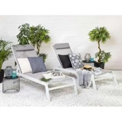 Beliani Tuinligstoel CATANIA - Grijs Polyester, Aluminium -Tuinmeubels Winkel af4cd7f1a4a644149a5449bf22279ba6