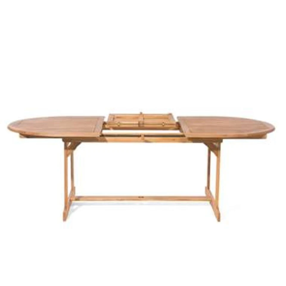 Beliani Verlengbare Tafel MAUI - Lichte Houtkleur Acaciahout 6 Beliani Verlengbare Tafel MAUI - Lichte Houtkleur Acaciahout - Afbeelding 4