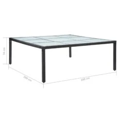 VidaXL Tuintafel 200x200x74 Cm Poly Rattan Zwart -Tuinmeubels Winkel affcd82fc1044016be2fe7185c686b64