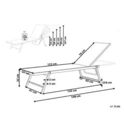 Beliani Tuinligstoel PORTOFINO - Wit Aluminium, Textiel 7 Beliani Tuinligstoel PORTOFINO - Wit Aluminium, Textiel -Tuinmeubels Winkel b194da5c1a0742429c47f01e388c08a5