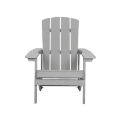 Beliani Tuinstoel ADIRONDACK - Grijs Kunsthout -Tuinmeubels Winkel b2514739c4ed42d480c75ece9ee47dd3