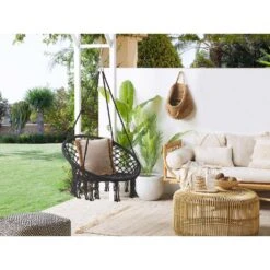 Beliani Hangstoel GABELLA - Zwart Katoen 7 Beliani Hangstoel GABELLA - Zwart Katoen -Tuinmeubels Winkel b4ab5adba2a4438c91d25f66493ce292