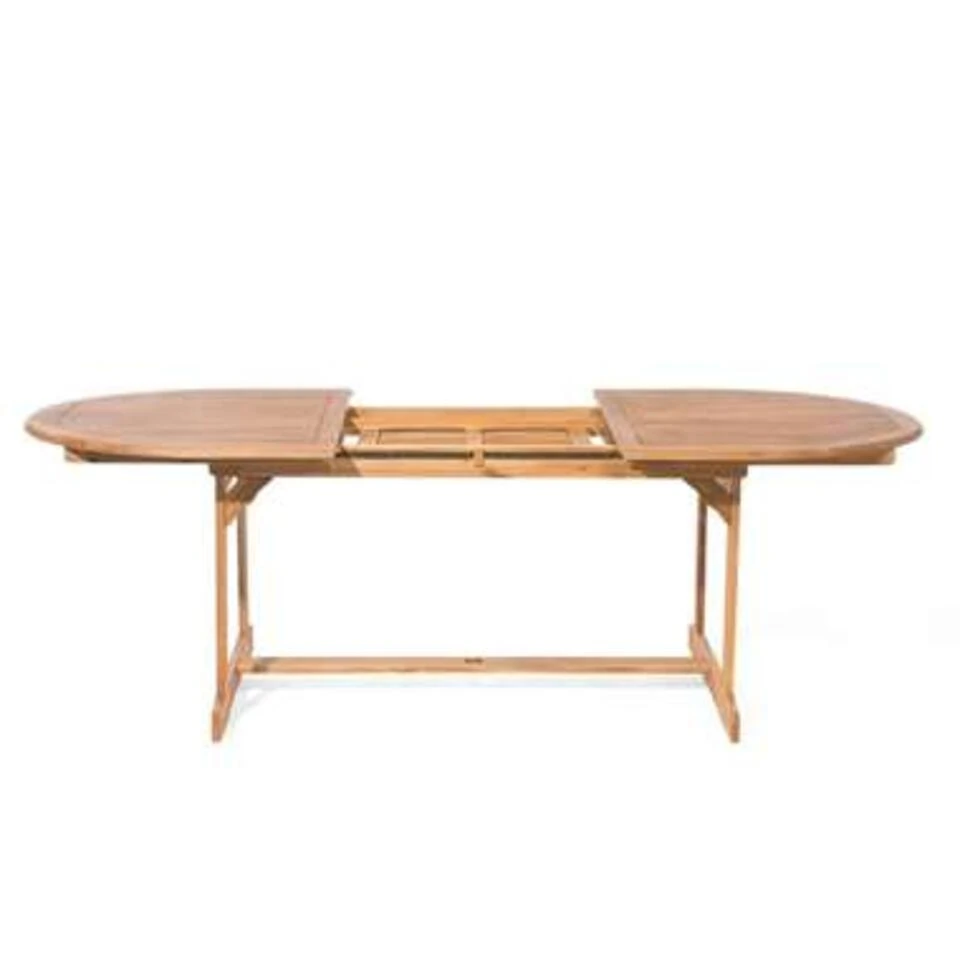 Beliani Verlengbare Tafel MAUI - Lichte Houtkleur Acaciahout 5 Beliani Verlengbare Tafel MAUI - Lichte Houtkleur Acaciahout - Afbeelding 3